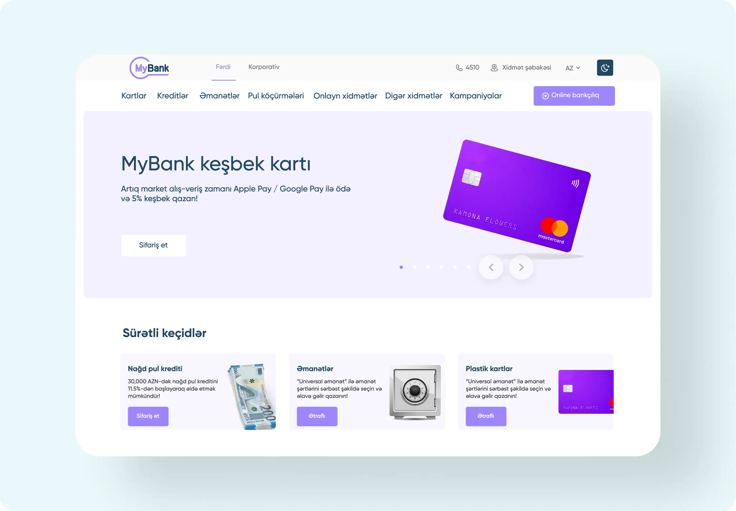 MyBank — Veb sayt